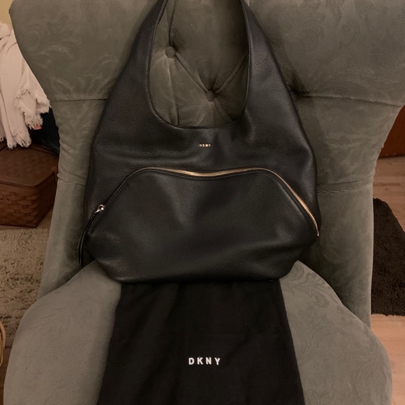 DKNY black leather purse. - Picture 2 of 5